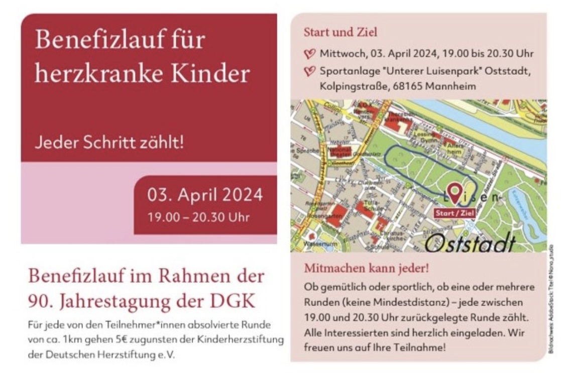 Lauftreff Mannheim, Veranstaltung Benefizlauf für herzkranke Kinder